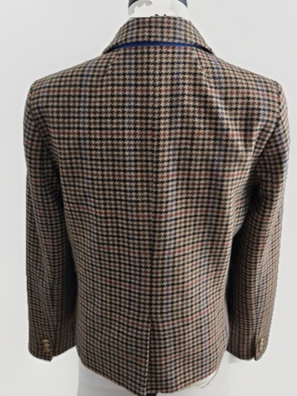 J.Crew Houndstooth Schoolboy Wool Blend Gold Button Jacket 0 - Picture 5 of 9